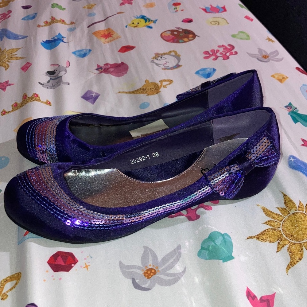 Elegant Purple Sequin Flats